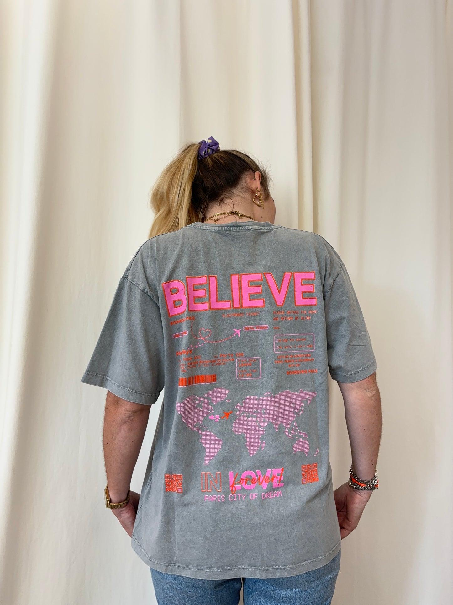 T-shirt BELIEVE IN LOVE Gris