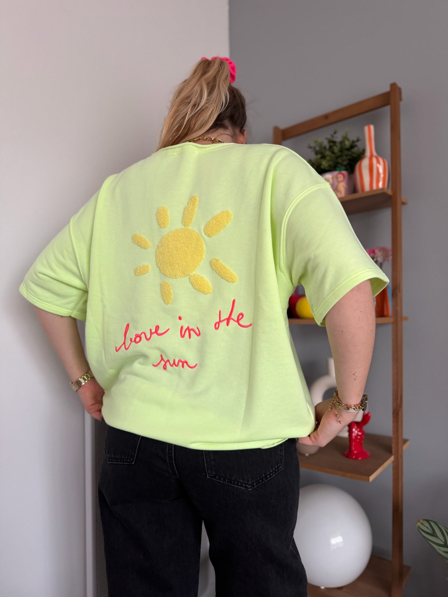 Sweat LOVE IN THE SUN Vert anis