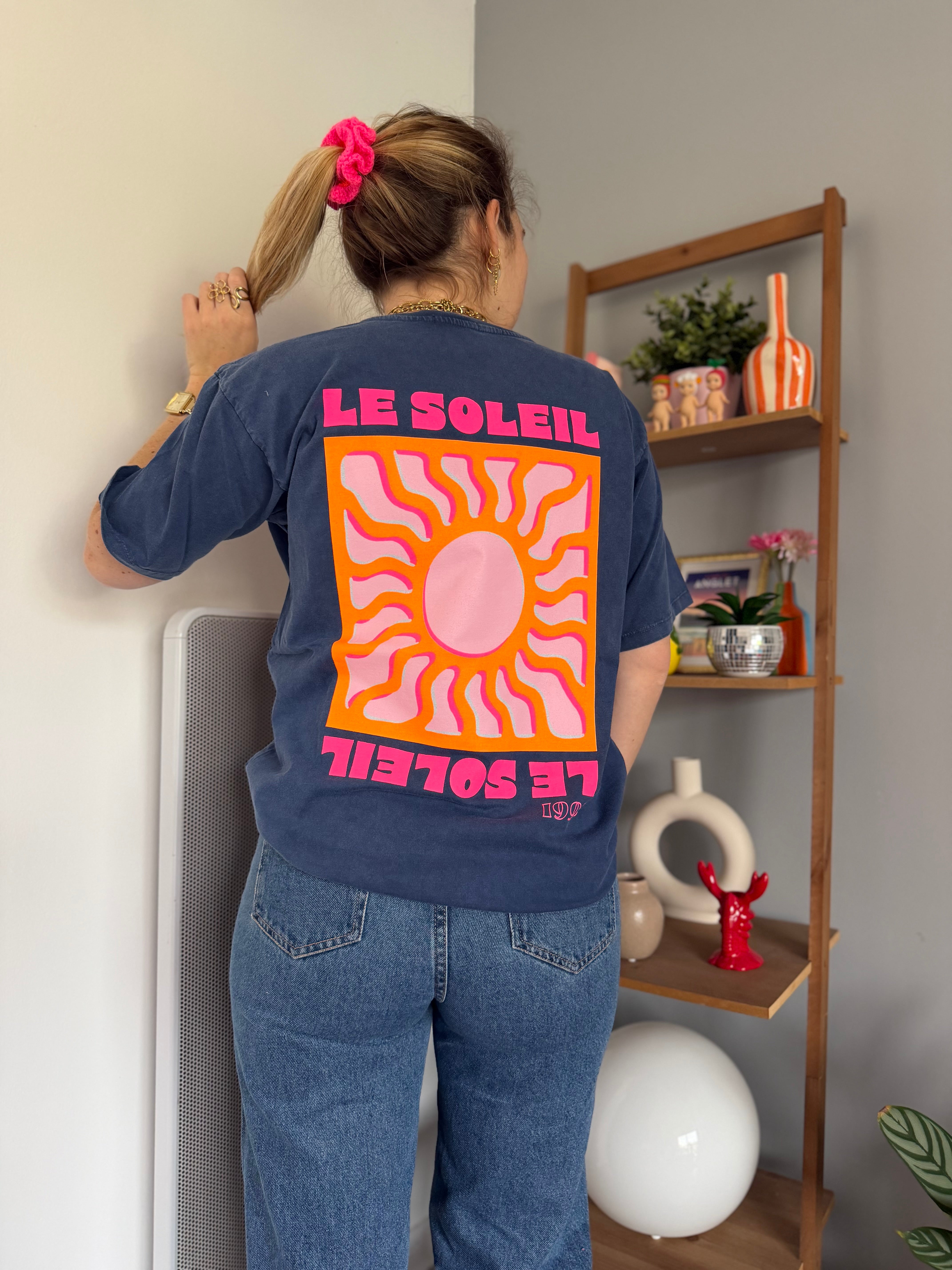 T-shirt SOLEIL (NEW FLUO) Bleu Marine