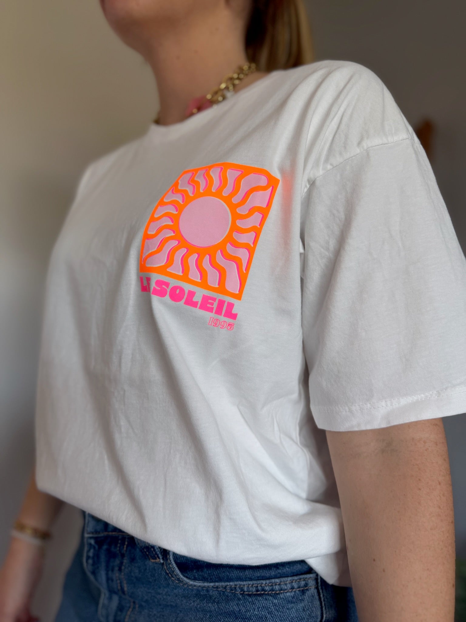T-shirt SOLEIL (NEW FLUO) Blanc