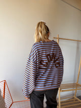 T-shirt marinière ICONIC Bleu ciel + Camel manches longues