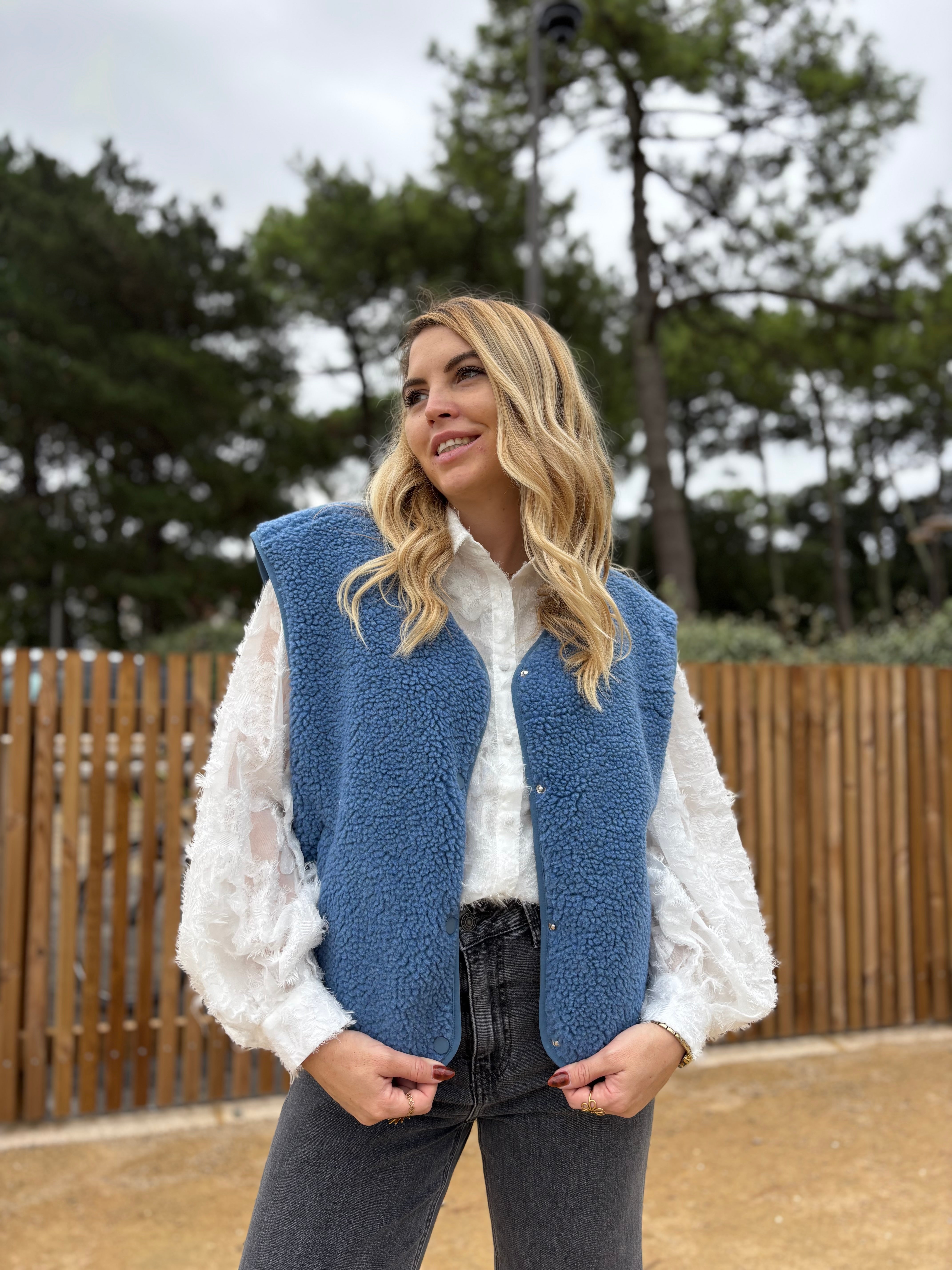 Veste sans manches ABY Bleu jean