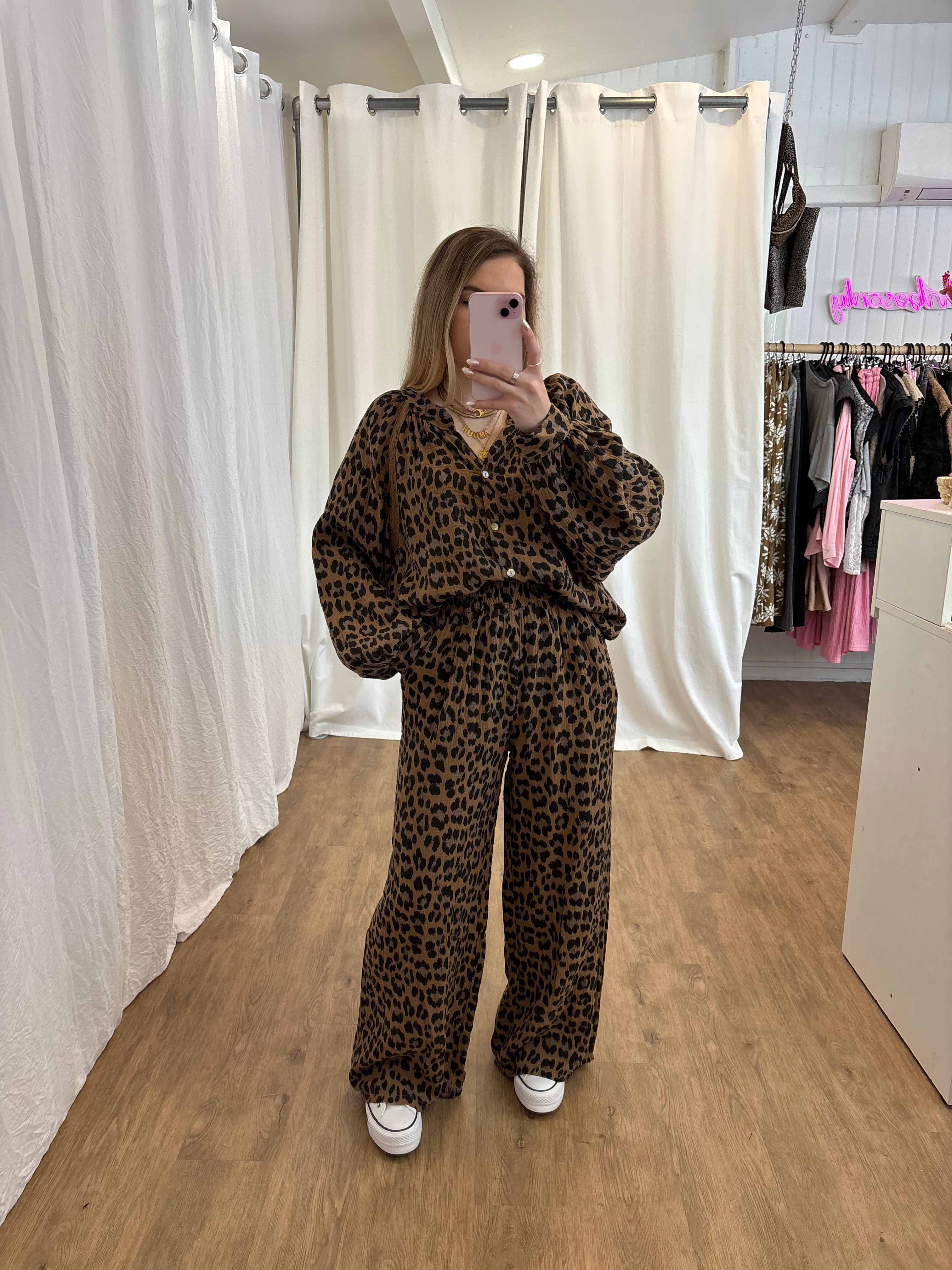 Pantalon LYA Léopard Camel