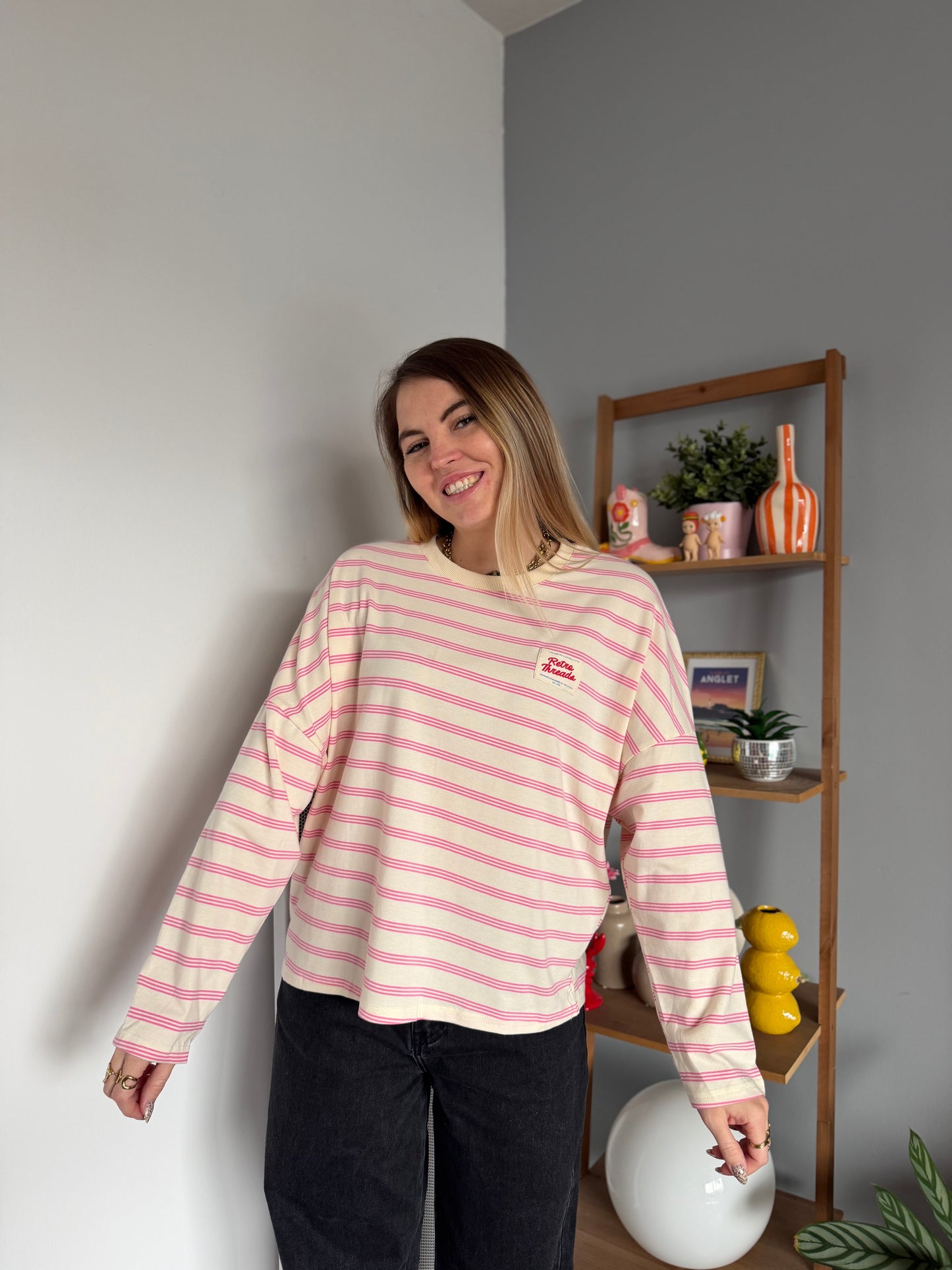 T-shirt manches longues RETRO Rose