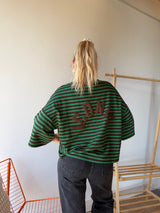 T-shirt marinière ICONIC Vert + Chocolat
