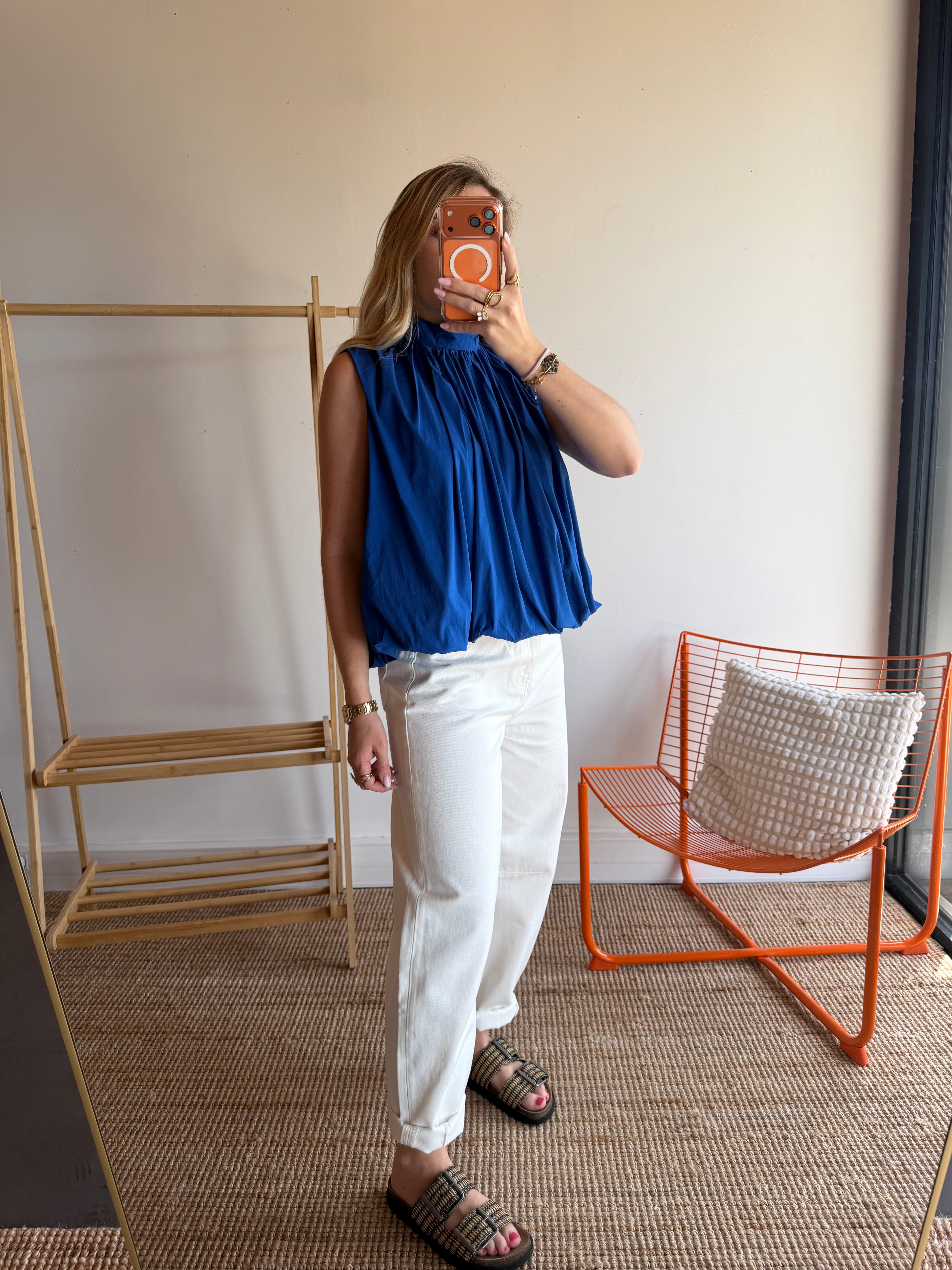 Top CARLA Bleu électrique