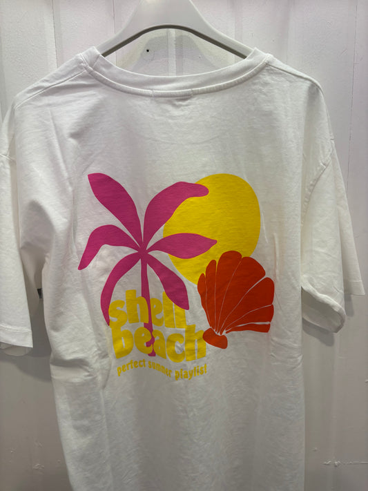 T-shirt SHELL BEACH Blanc