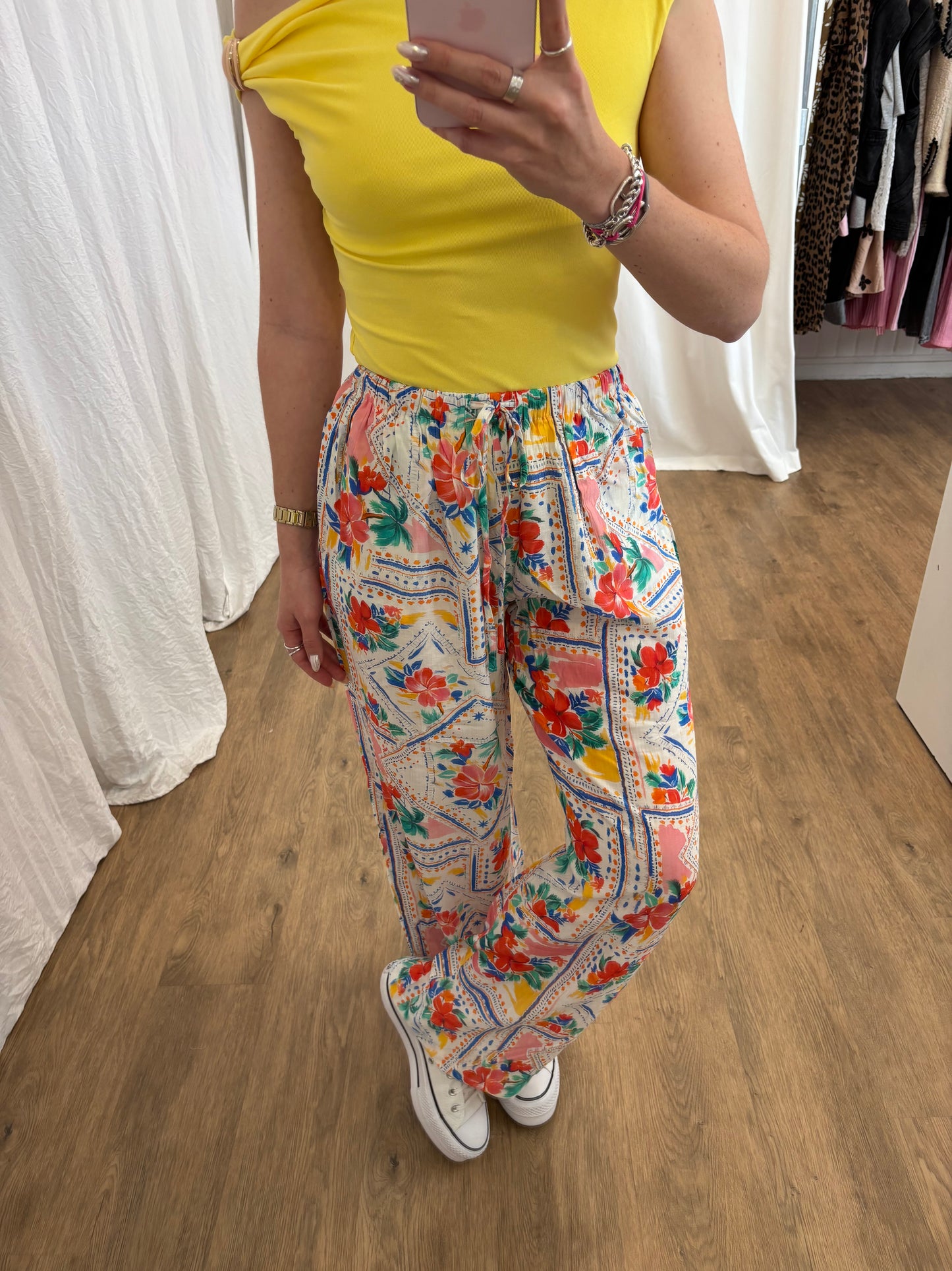 Pantalon FLEURS Orange