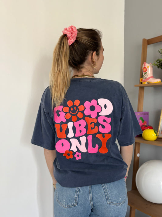 T-shirt GOOD VIBES ONLY Bleu marine