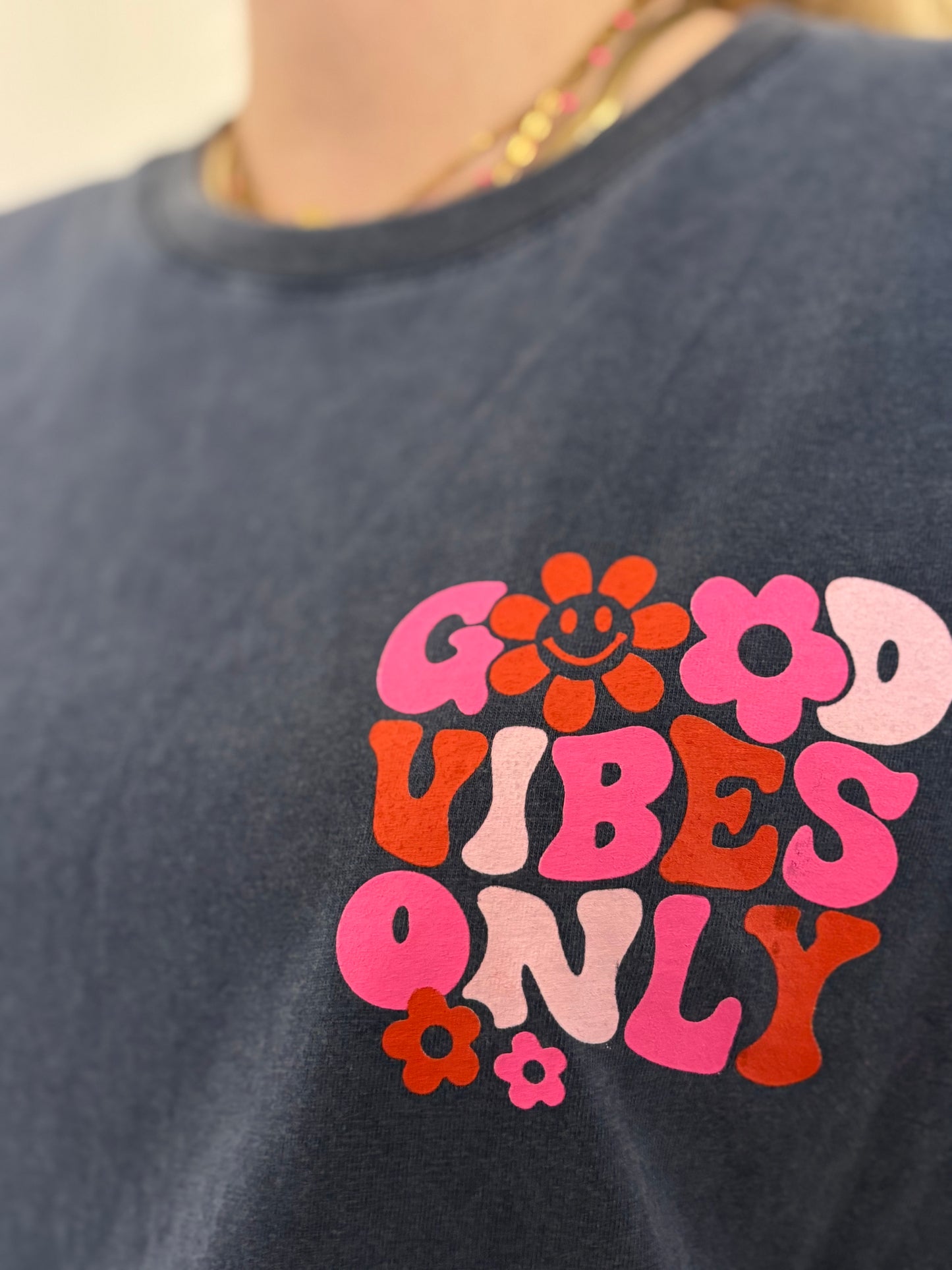 T-shirt GOOD VIBES ONLY Bleu marine
