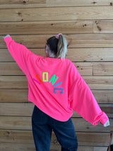 Sweat ICONIC Rose fluo + Multicolore