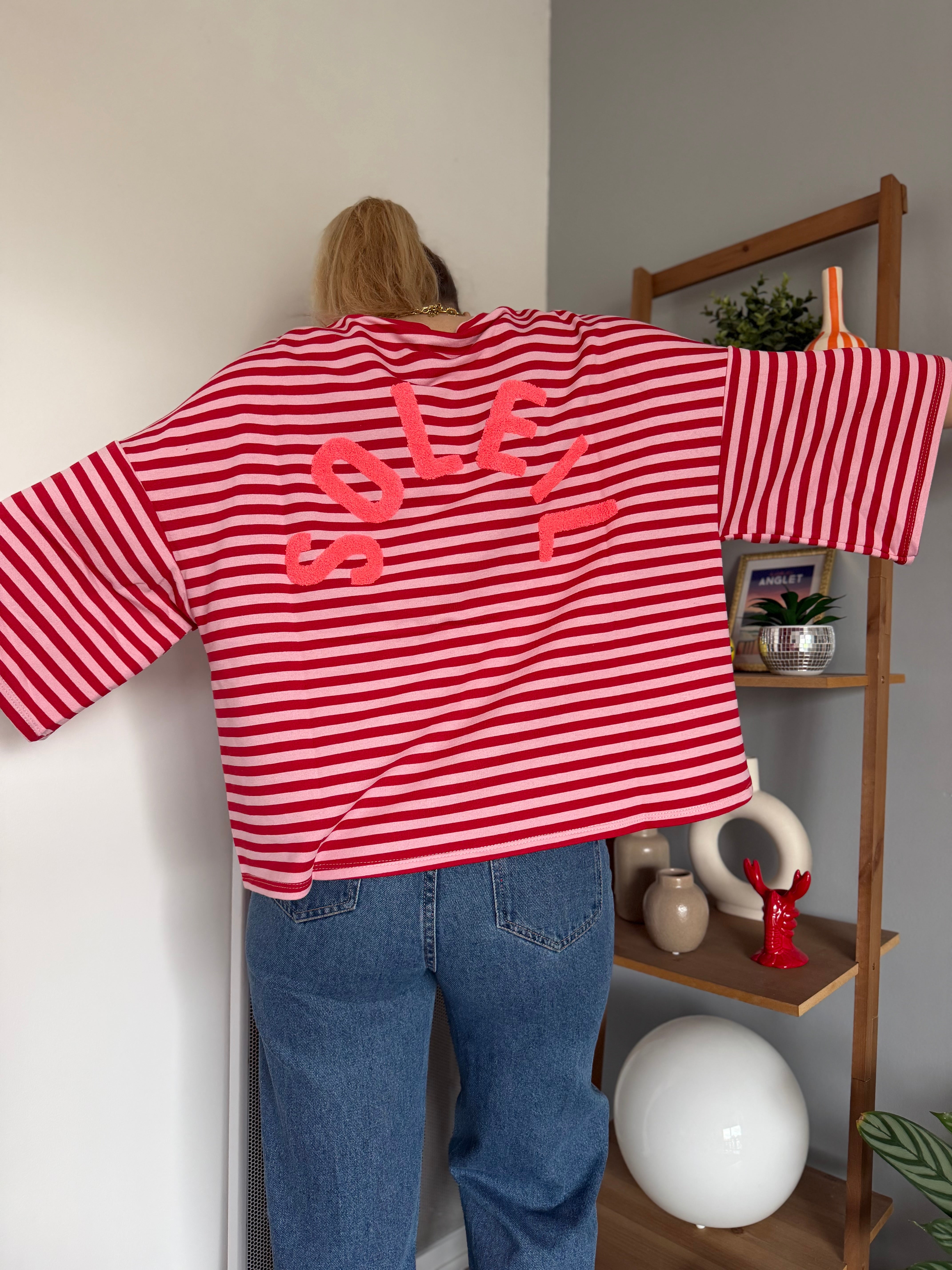 T-shirt marinière SOLEIL Rose + Rouge