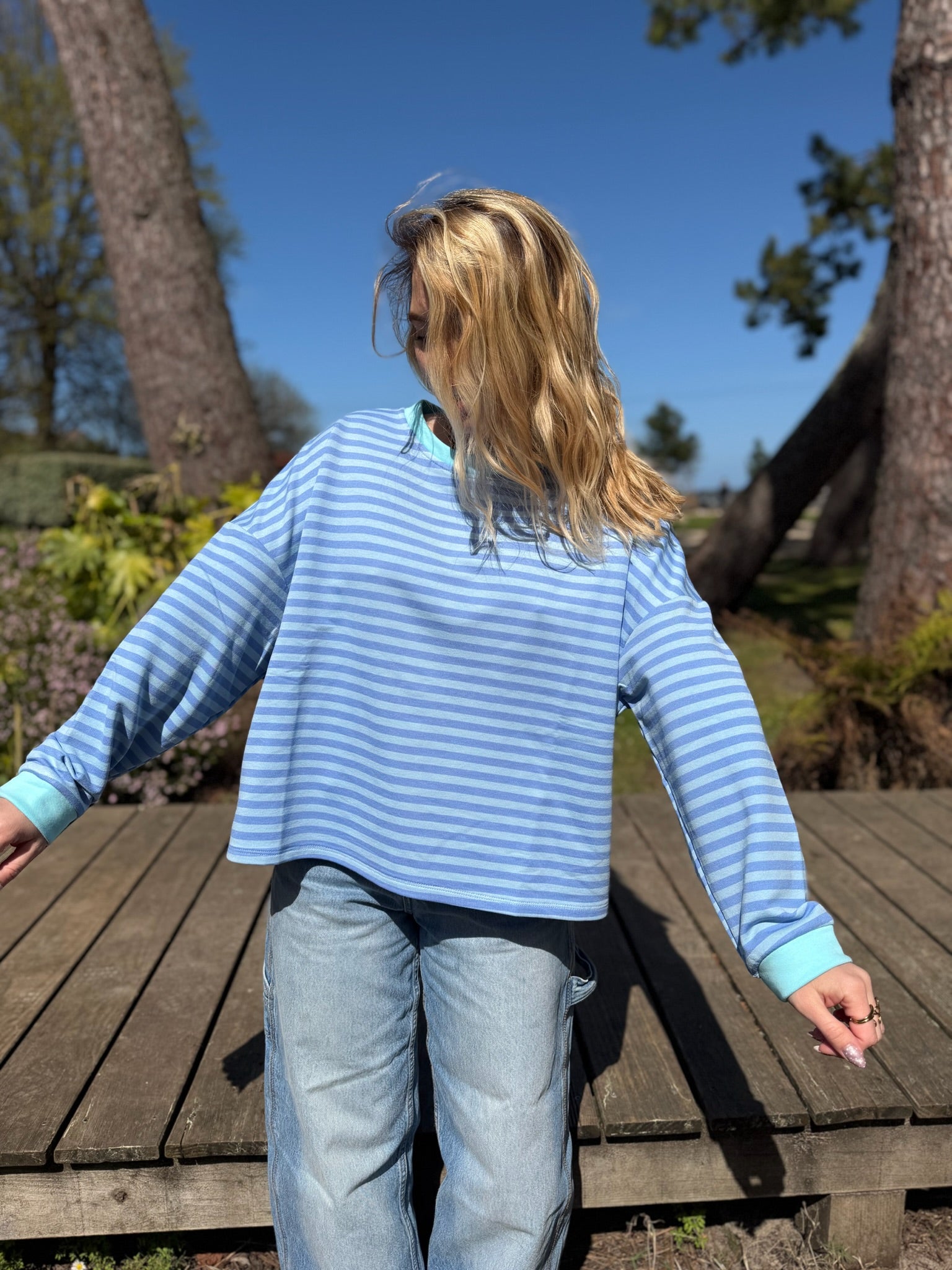 T-shirt marinière SARAH Bleu + Bleu