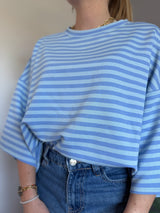 T-shirt marinière SOLEIL Bleu + Bleu