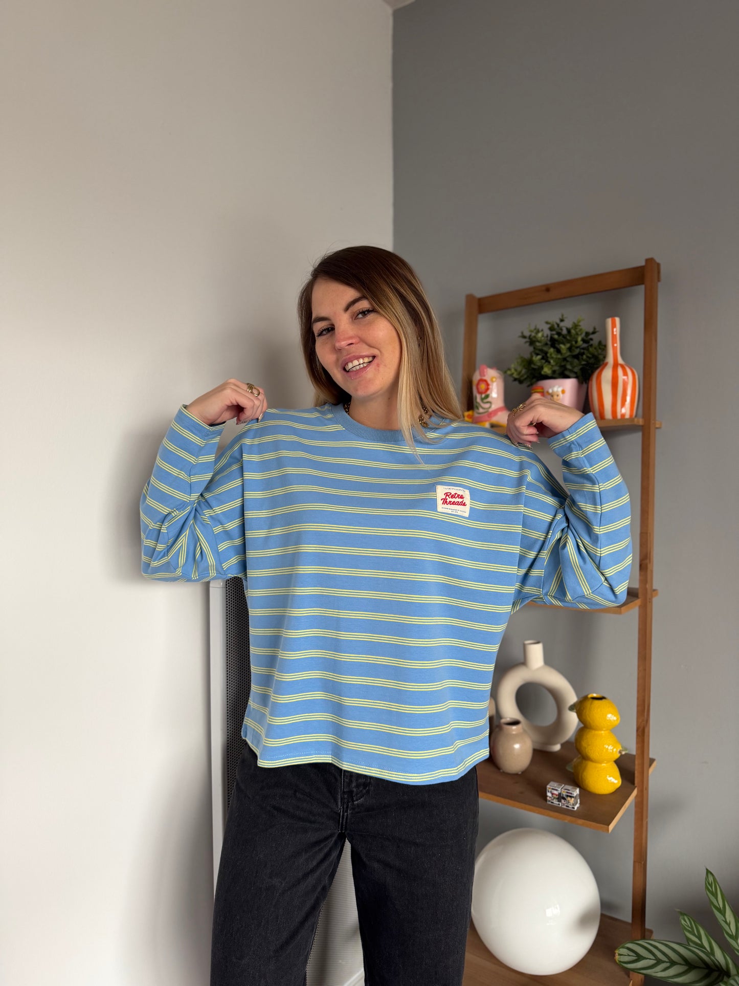 T-shirt manches longues RETRO Bleu