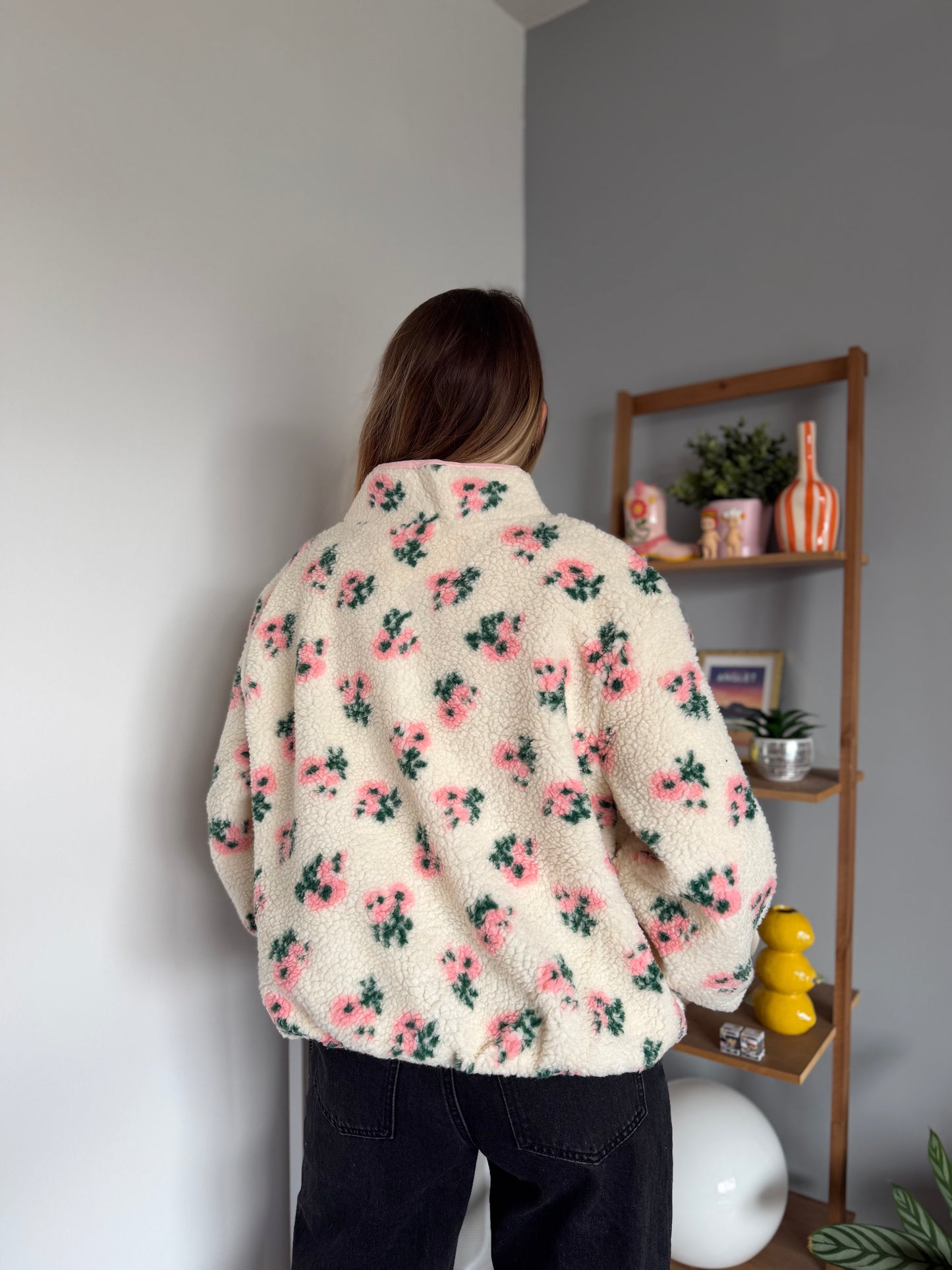 Veste polaire FLEURS Rose
