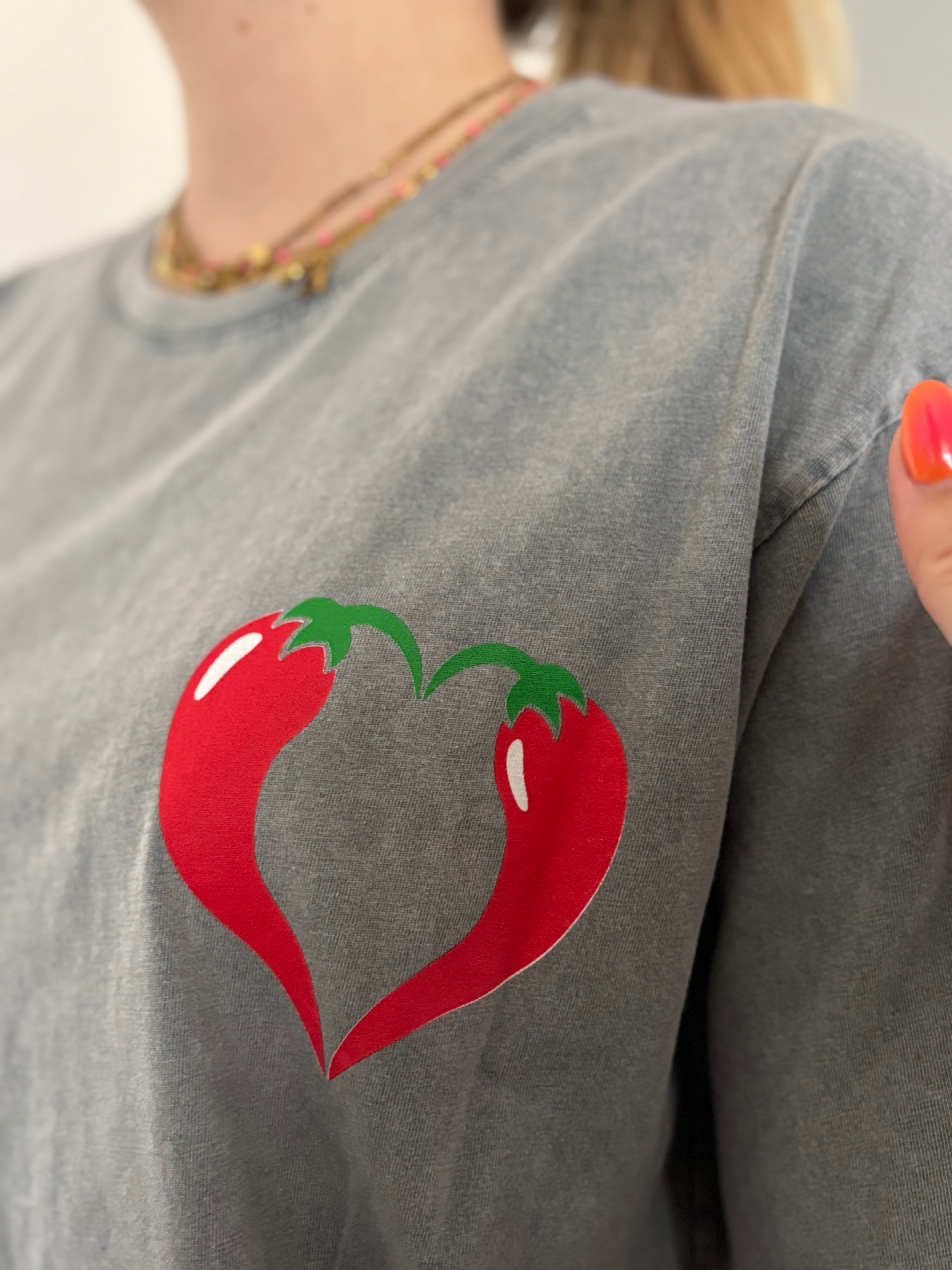 T-shirt SPICY LOVE Gris ••