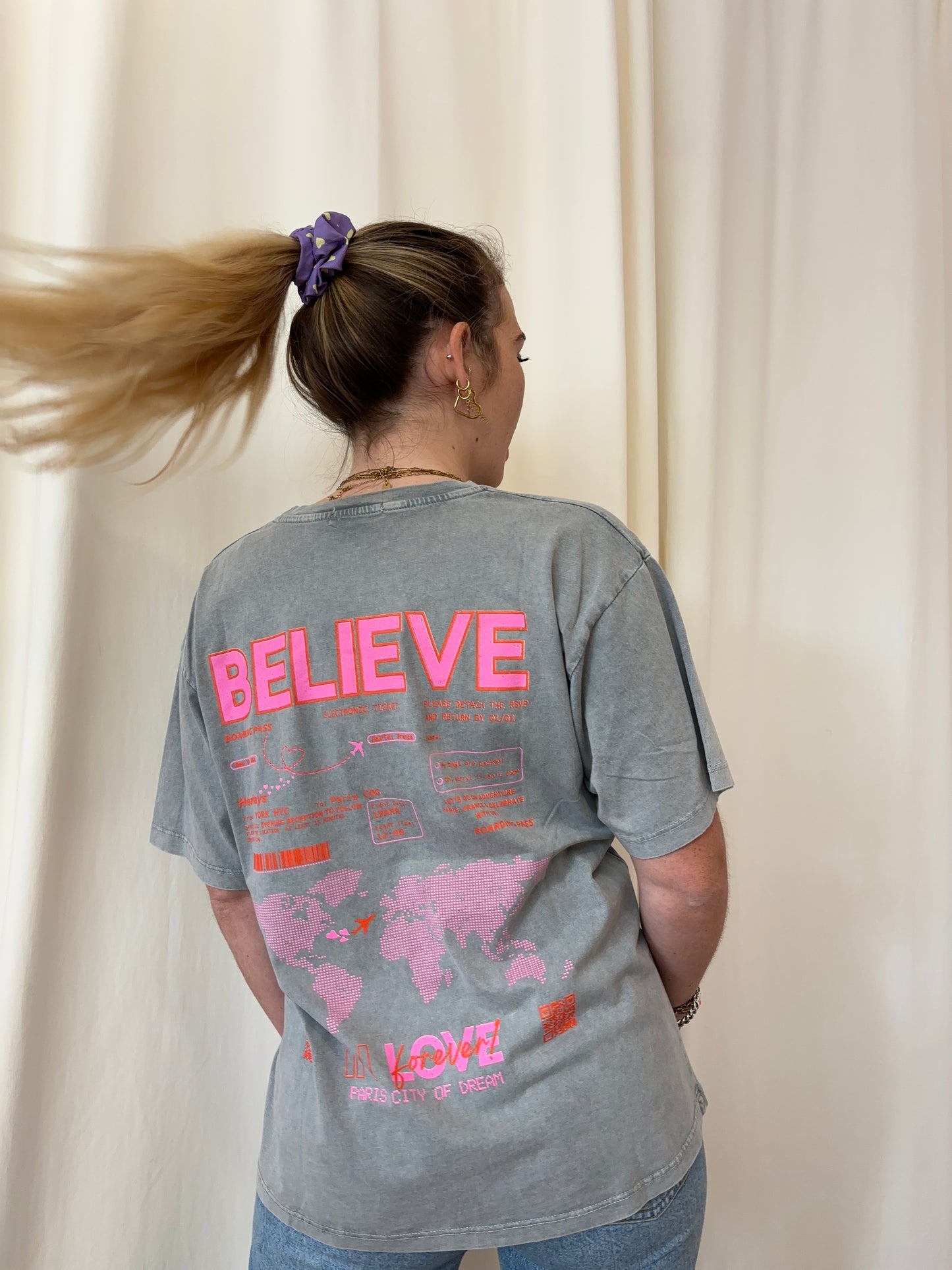 T-shirt BELIEVE IN LOVE Gris