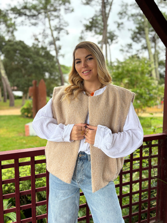 Veste sans manches LILI Beige