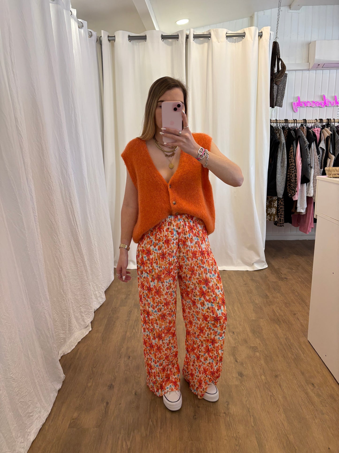 8 - Pantalon plissé BILI Orange