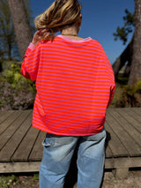 T-shirt marinière SARAH Orange + Rose