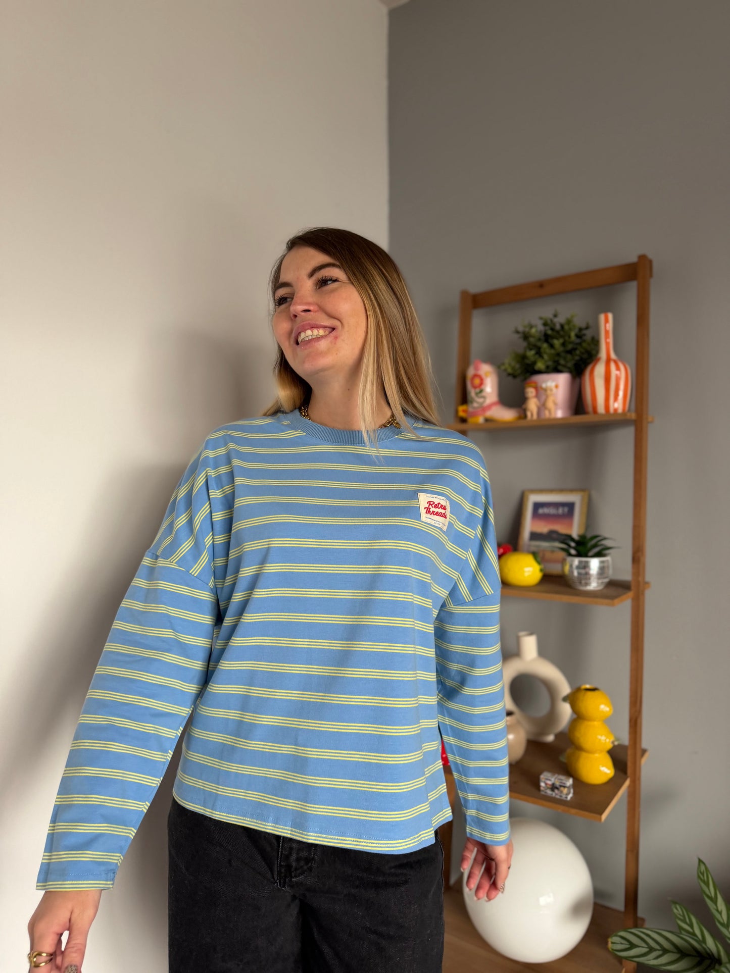 T-shirt manches longues RETRO Bleu