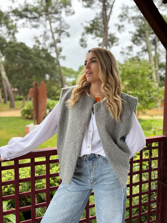 Veste sans manches LILI Gris clair