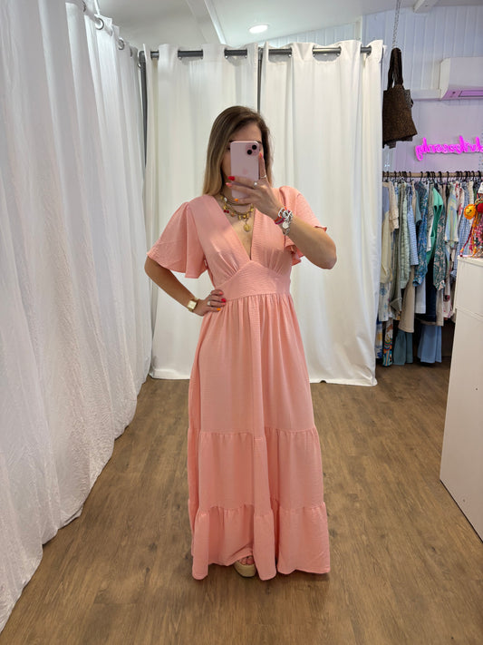 Robe longue EMMA Abricot