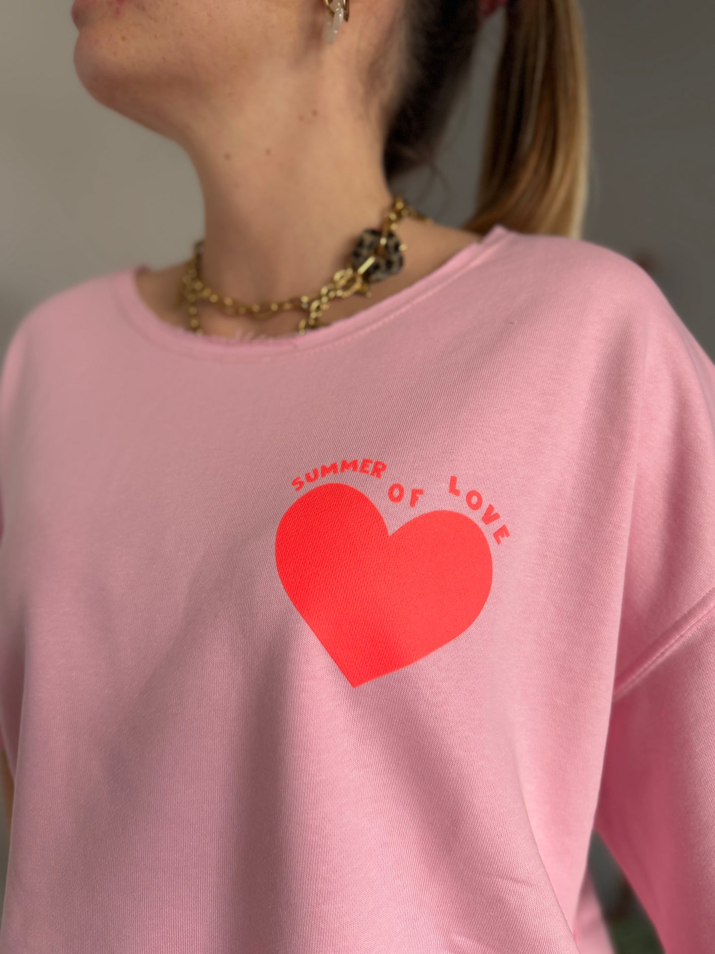 Sweat SUMMER OF LOVE Rose clair