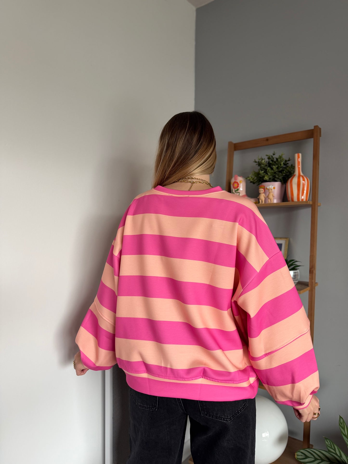 Sweat marinière GABRIEL Rose + Corail