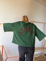 T-shirt marinière ICONIC Vert + Chocolat
