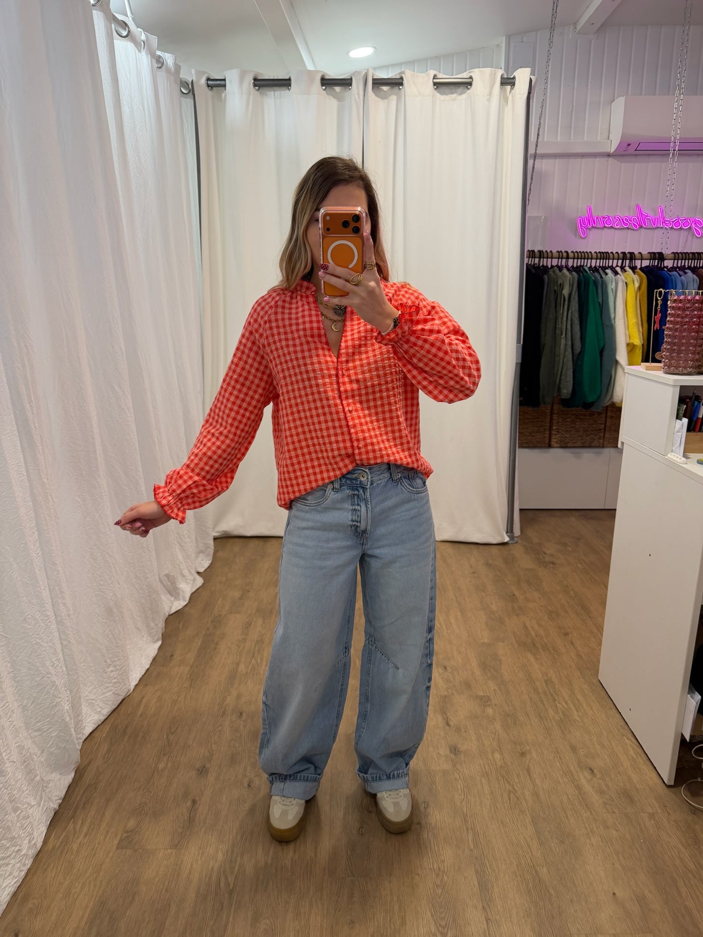 Blouse LENNY vichy rouge