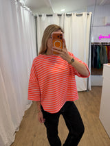 T-shirt LÉA marinière Rose + Corail