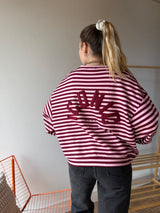 T-shirt marinière ICONIC Bordeaux + Rose bébé manches longues