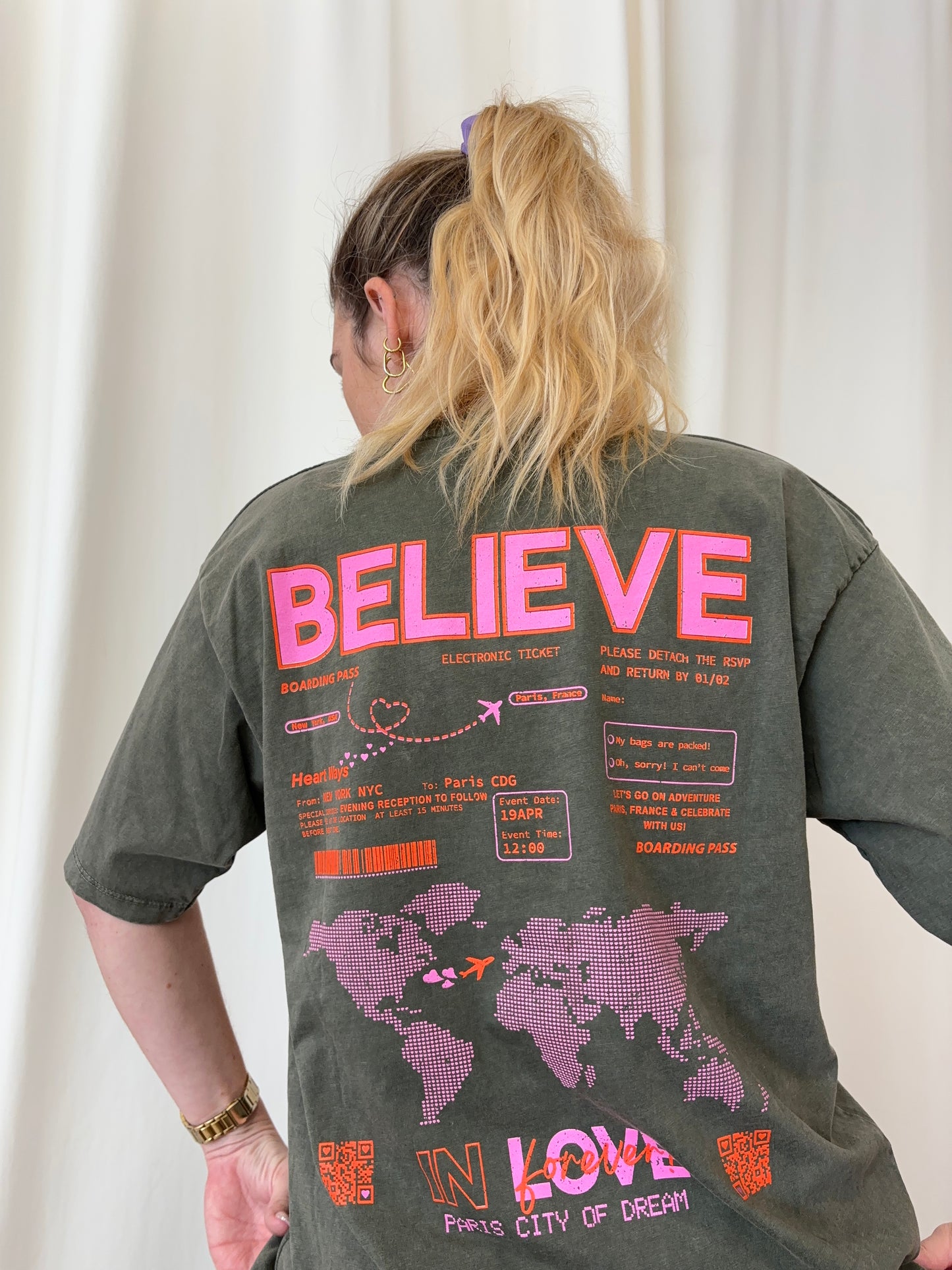 T-shirt BELIEVE IN LOVE Kaki