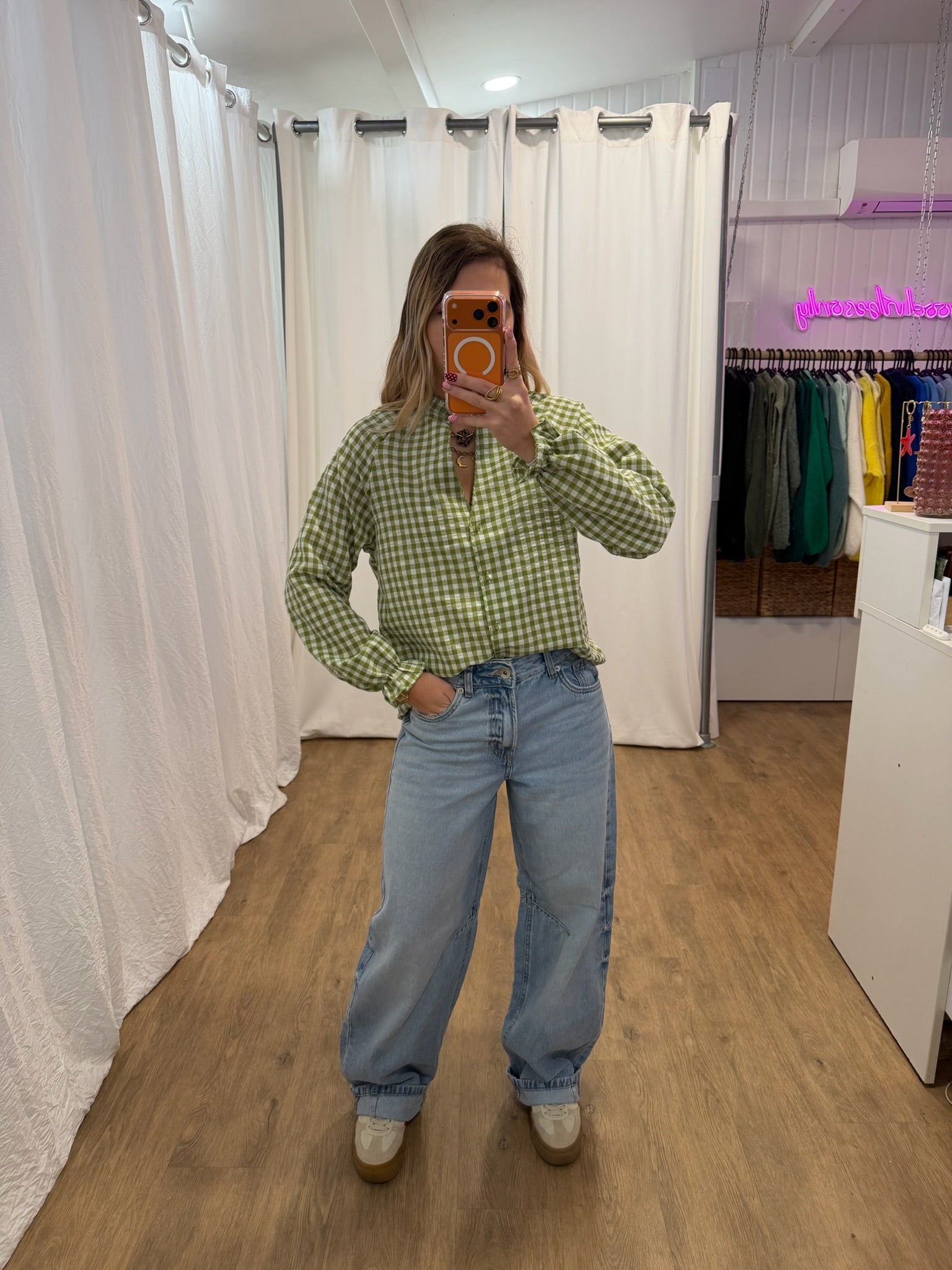 Blouse LENNY vichy vert