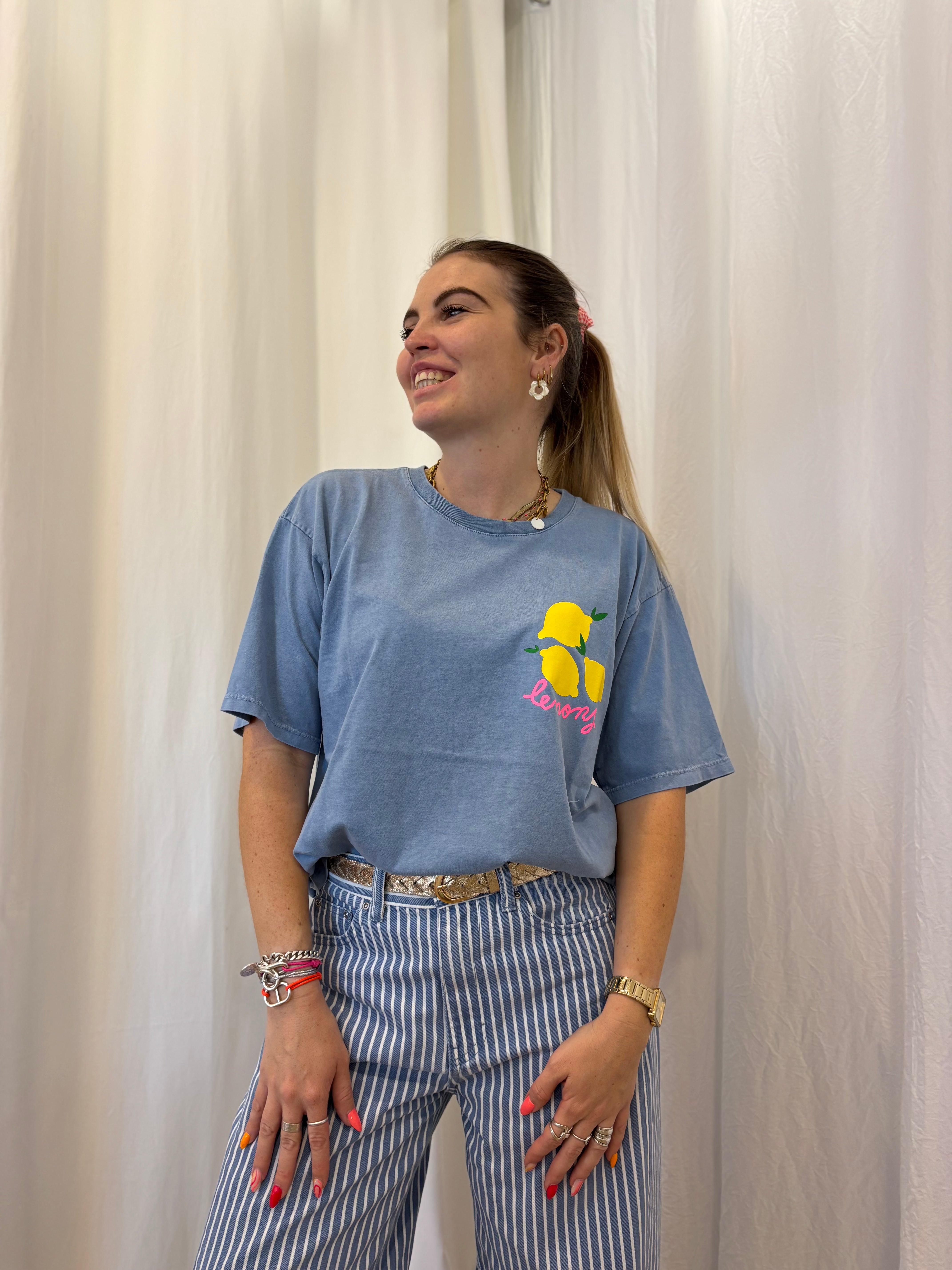 T-shirt LEMONS Bleu •