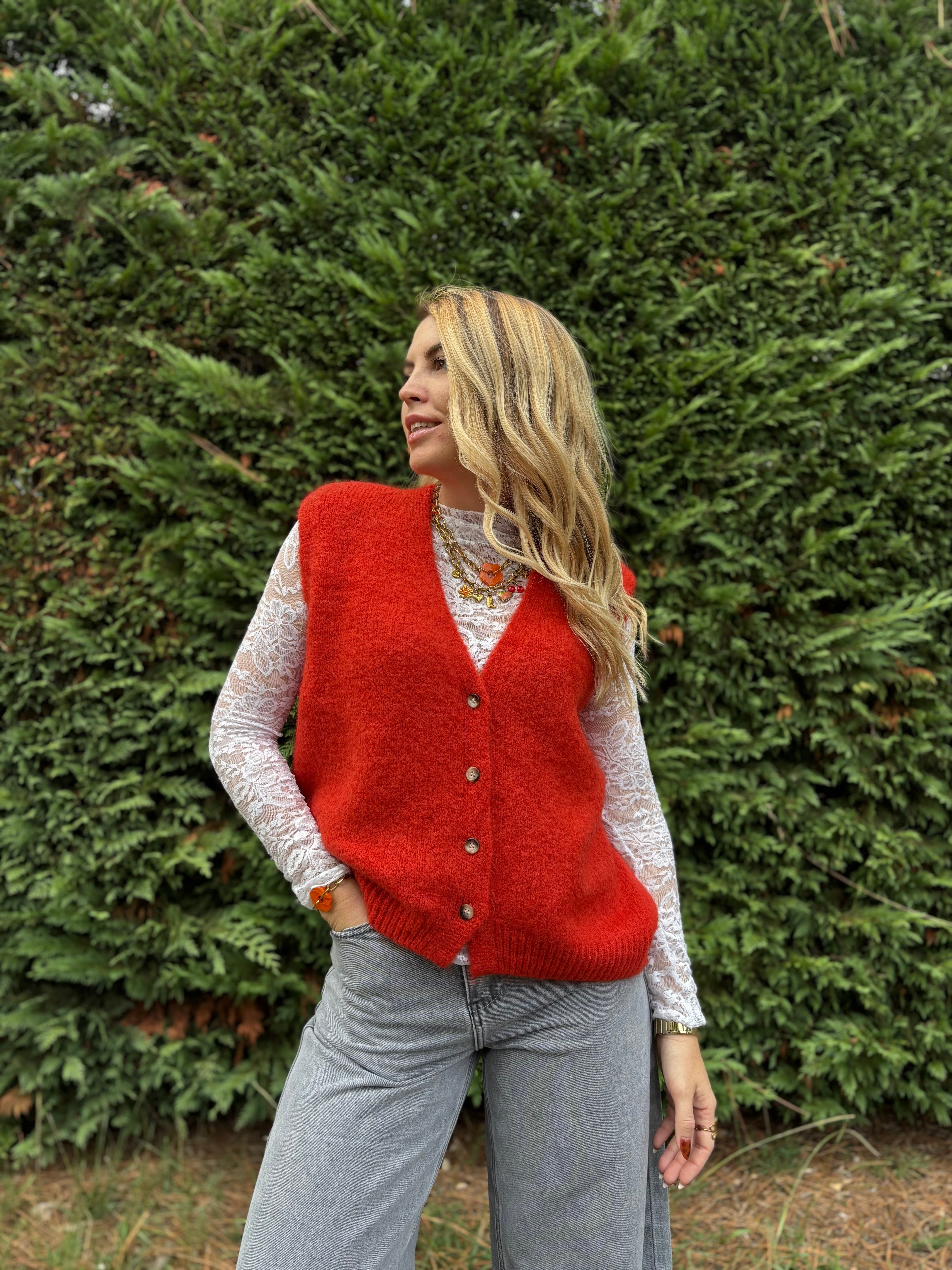 27 - Gilet TOM - Rouille / Rouge