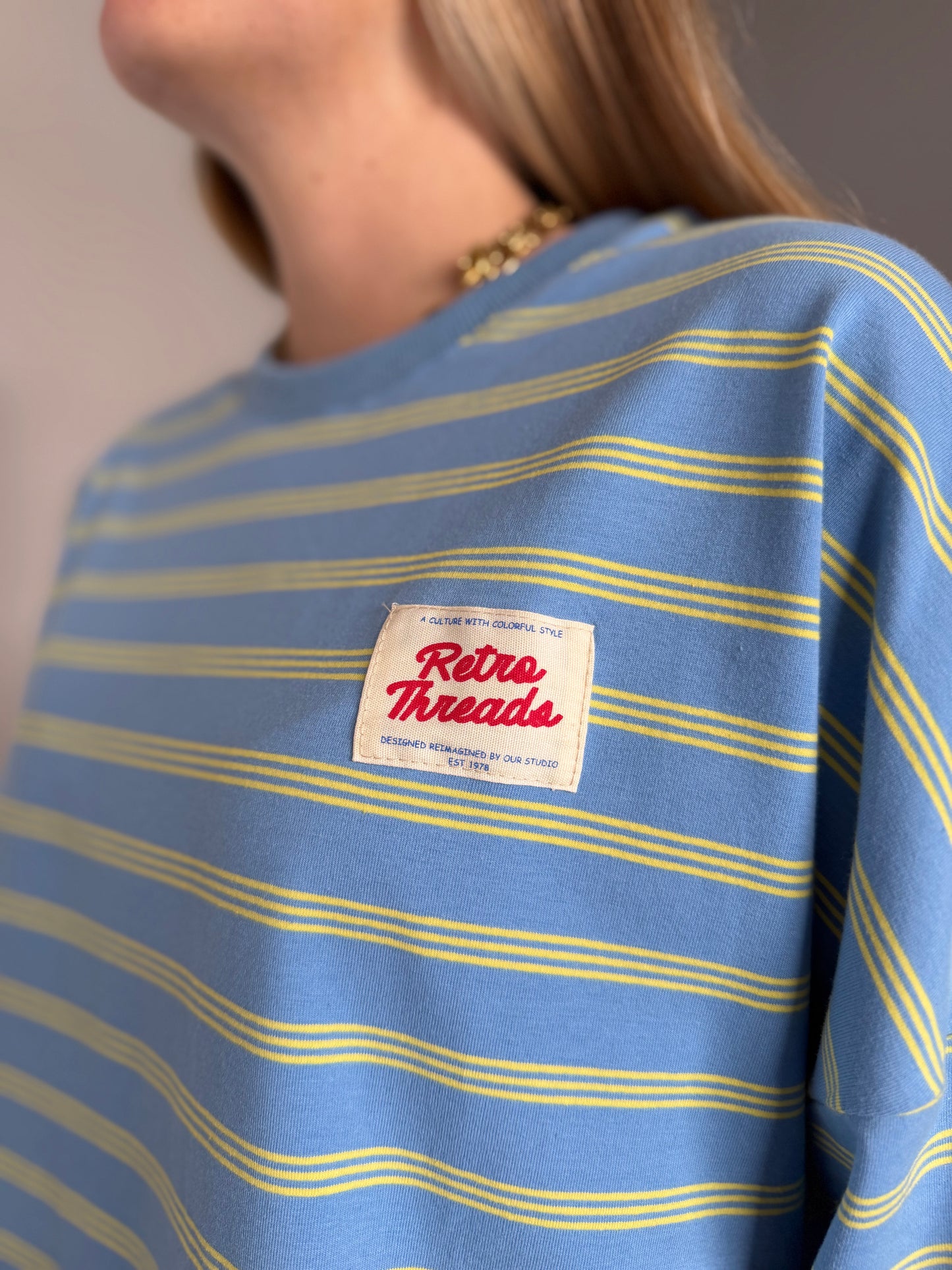 T-shirt manches longues RETRO Bleu