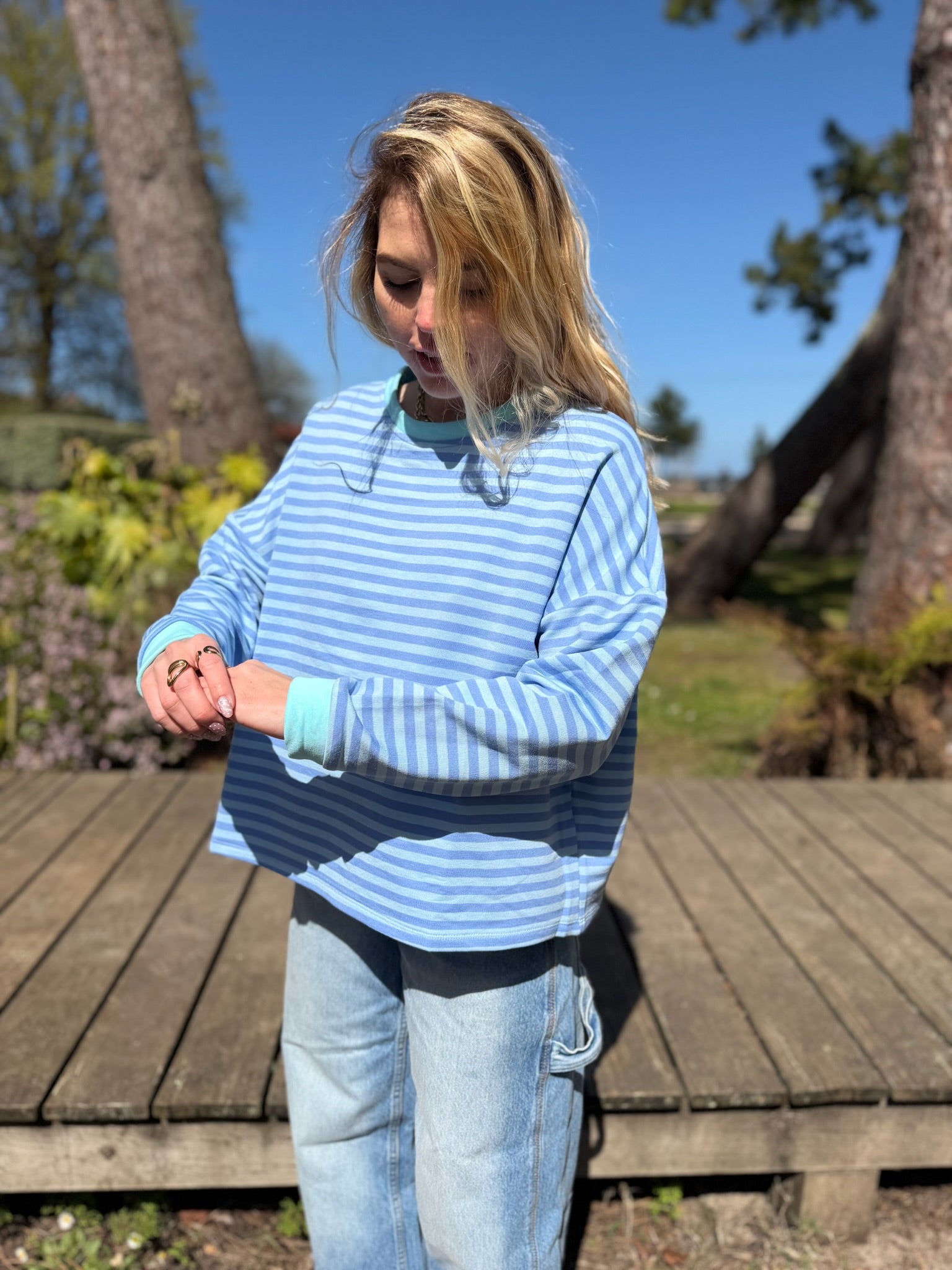 T-shirt marinière SARAH Bleu + Bleu