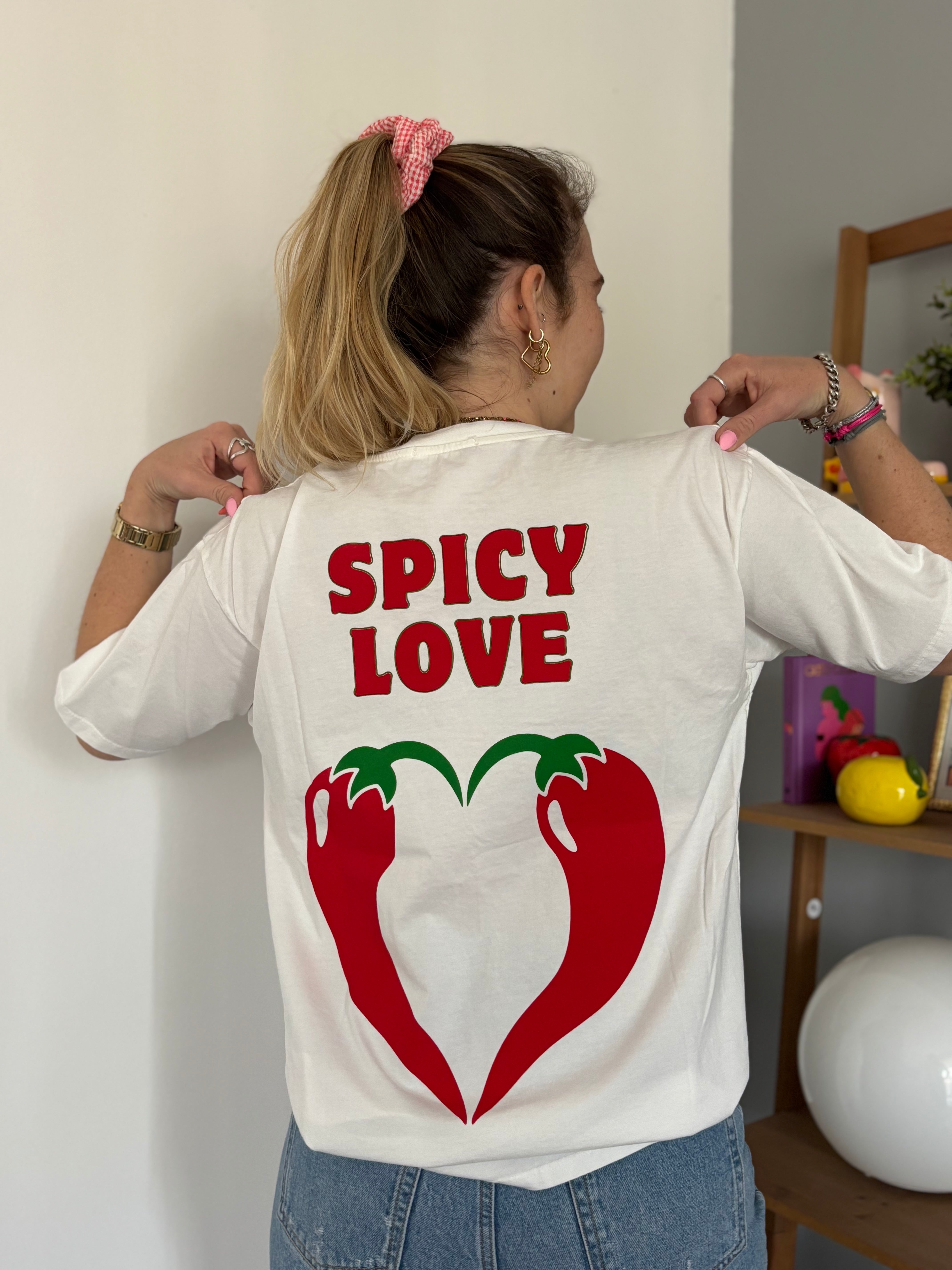 T-shirt SPICY LOVE Blanc ••