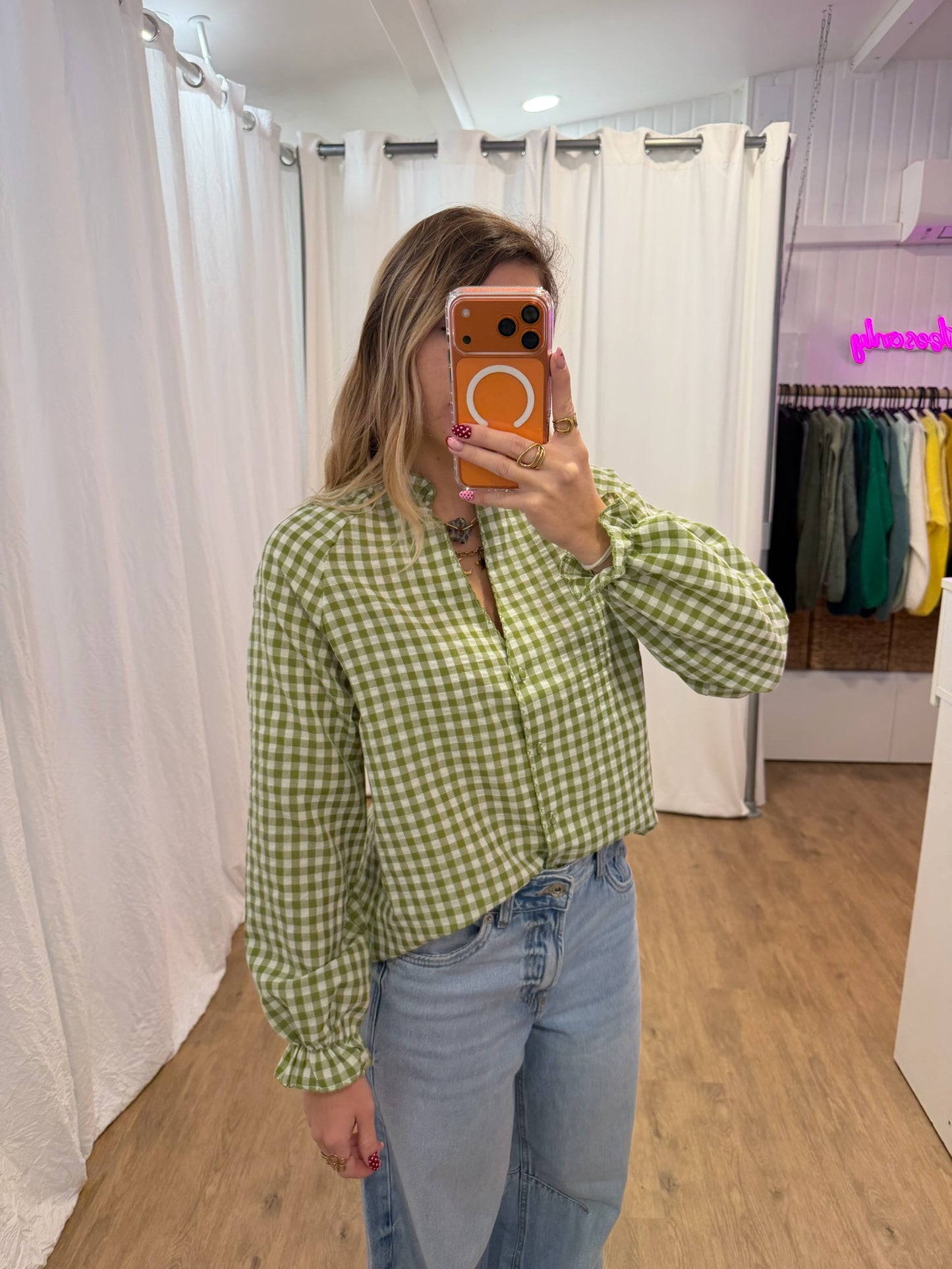 Blouse LENNY vichy vert