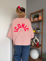 T-shirt marinière ICONIC Rose + Beige