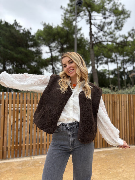 Veste sans manches ABY Café/Chocolat