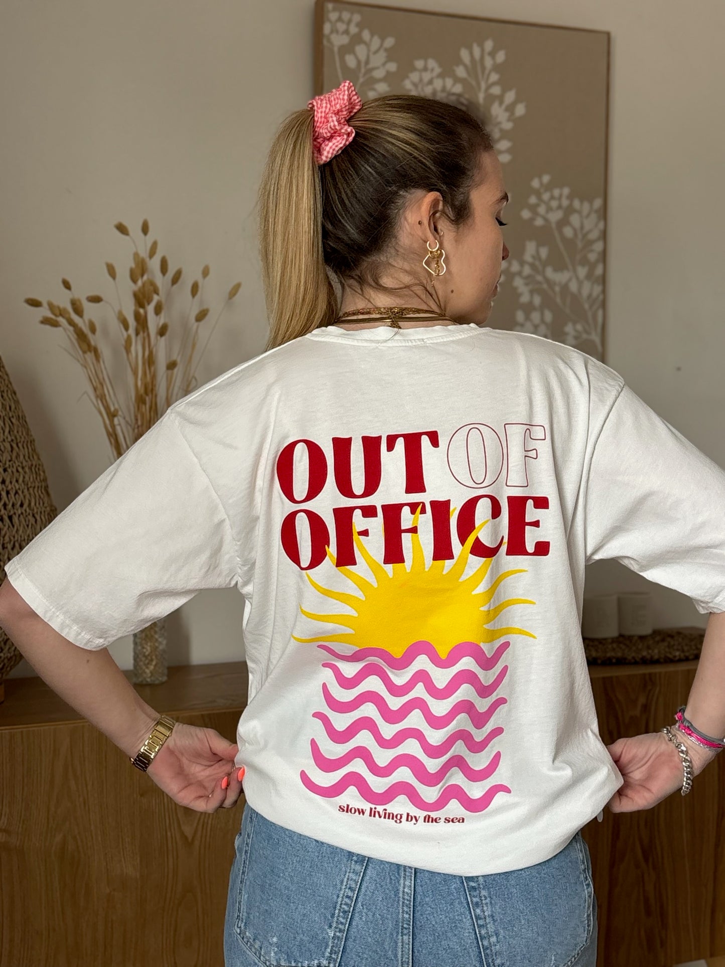 T-shirt OUT OF OFFICE Blanc