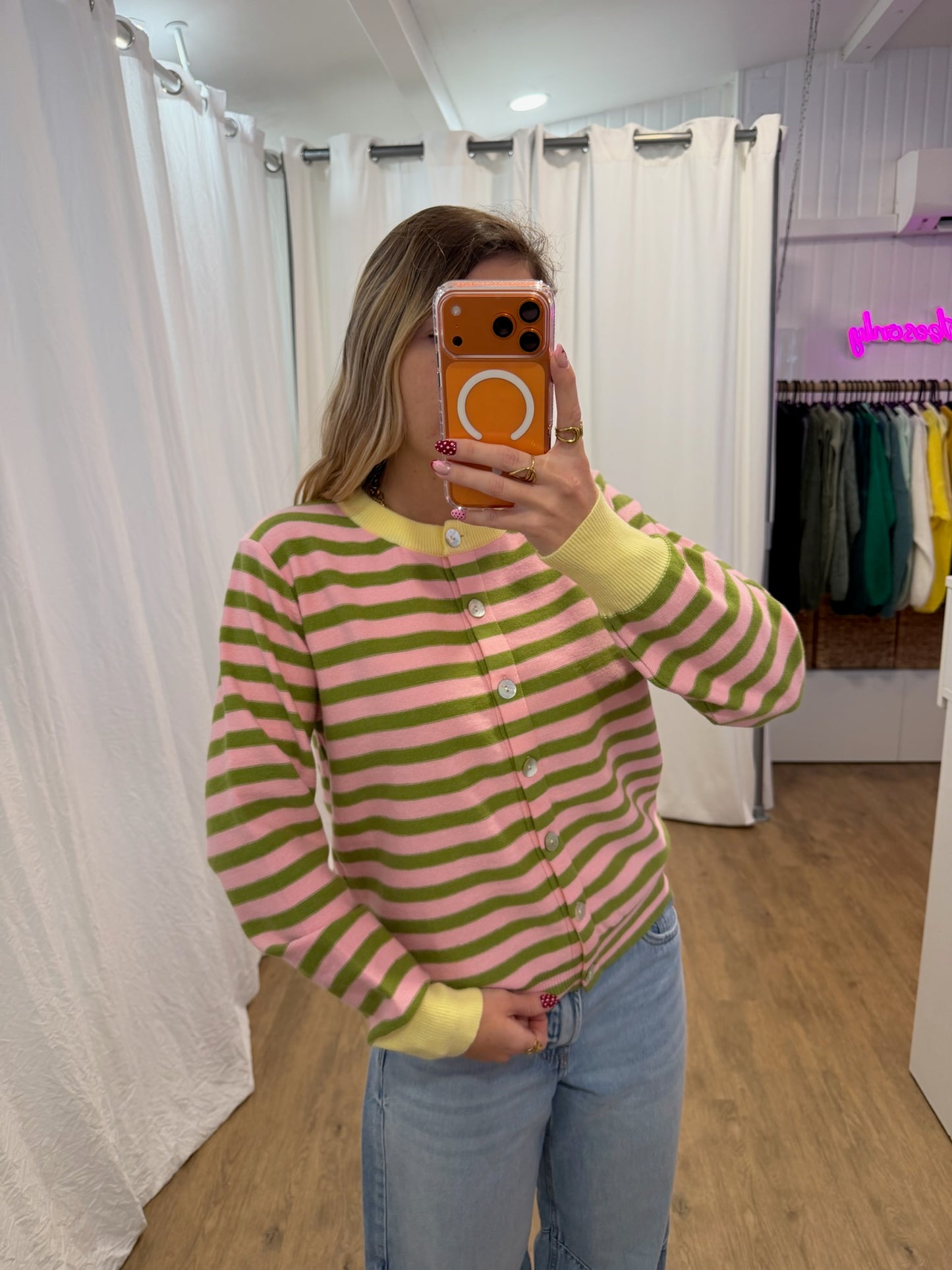 Gilet GIGI Vert/Rose/Jaune