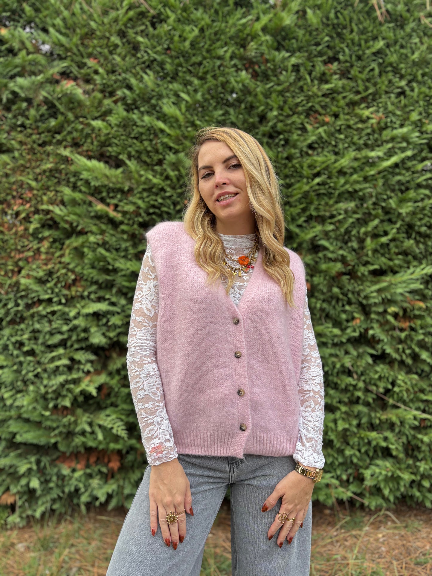 8 - Gilet TOM - Rose bébé