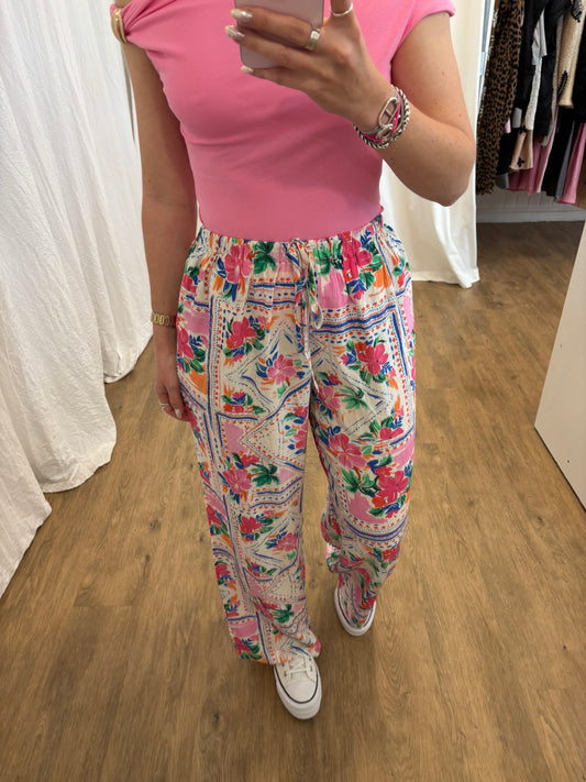 Pantalon FLEURS Fushia