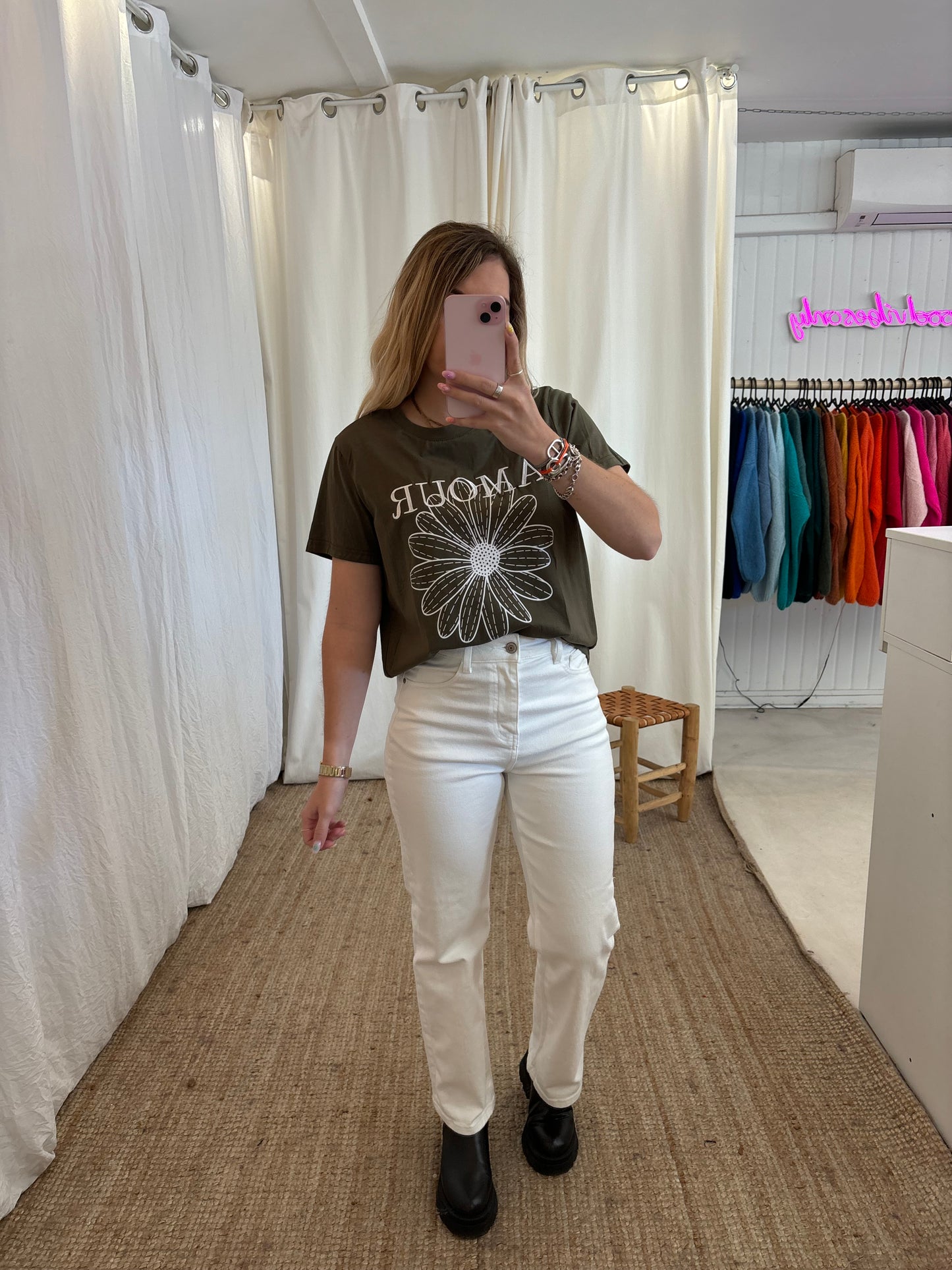 T-shirt AMOUR & FLEURS kaki