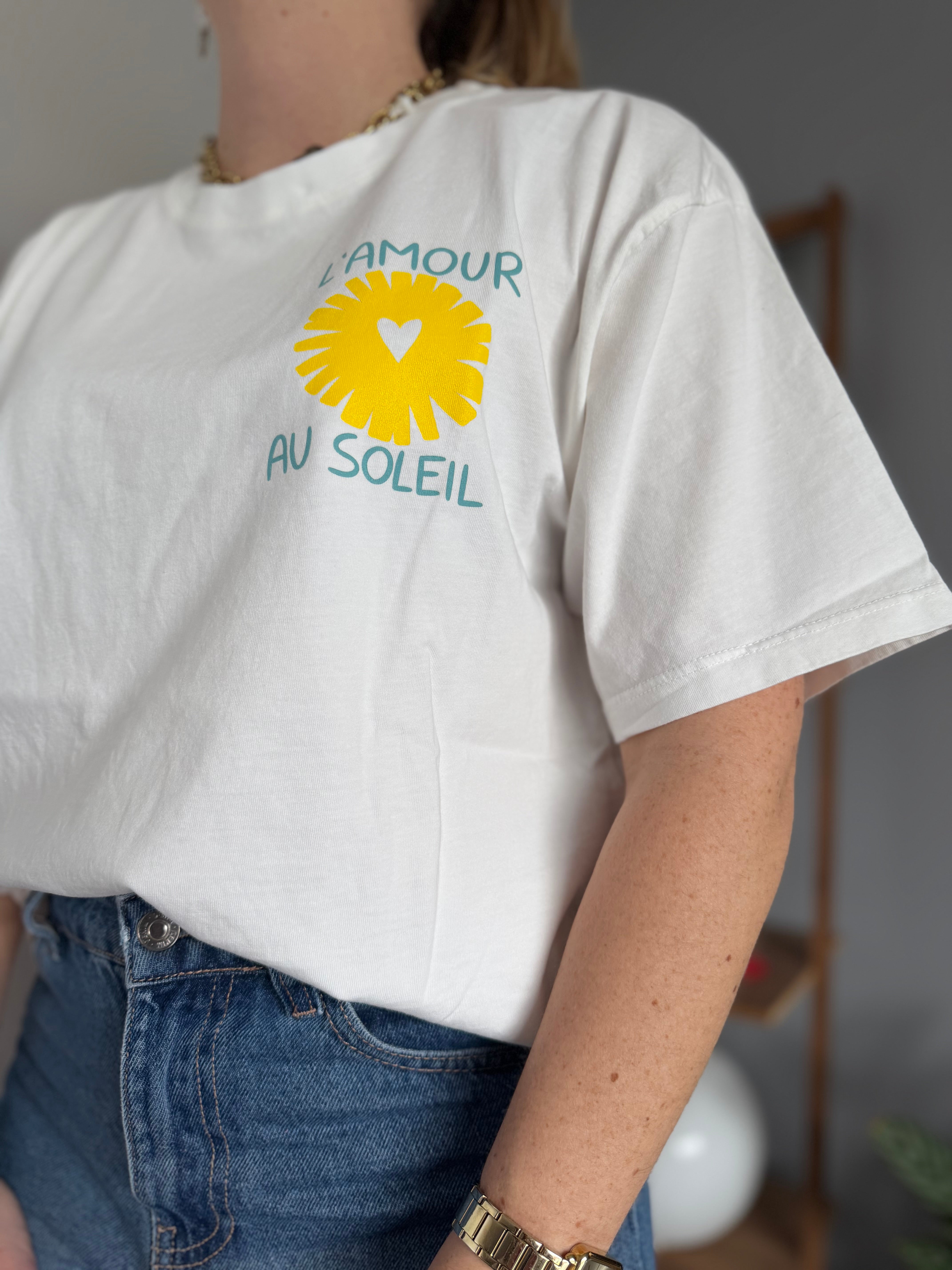 T-shirt AMOUR AU SOLEIL Blanc